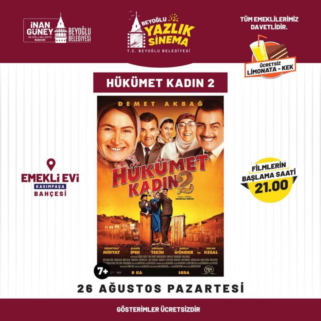 Kasımpaşa Emekli Evi'nde Yazlık Sinema Etkinliği Başlıyor!