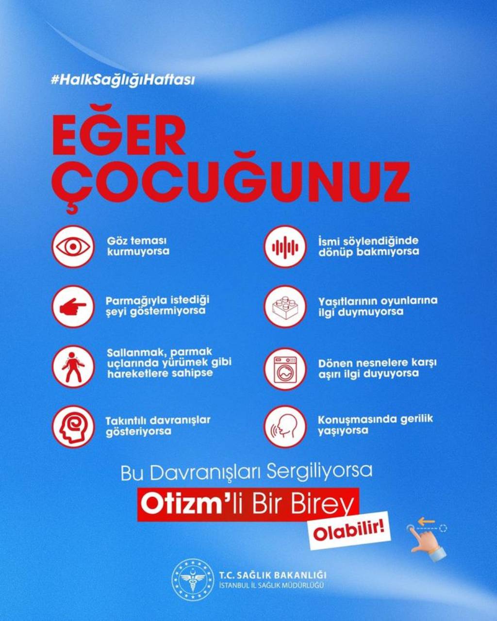 İstanbul İl Sağlık Müdürlüğü'nden Otizm Taraması Uyarısı