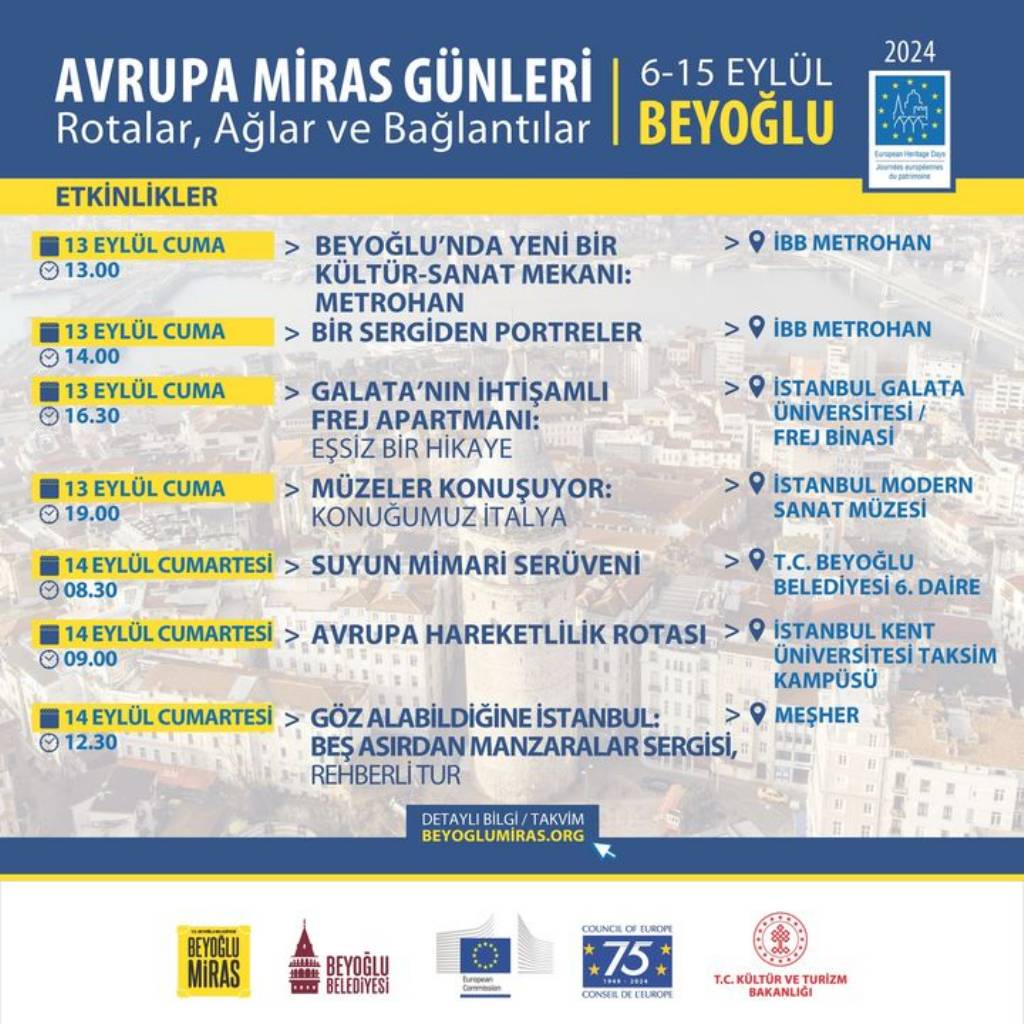 Beyoğlu Belediyesi Avrupa Miras Günleri'nde 28 Etkinlik ile Mirası Keşfedin!