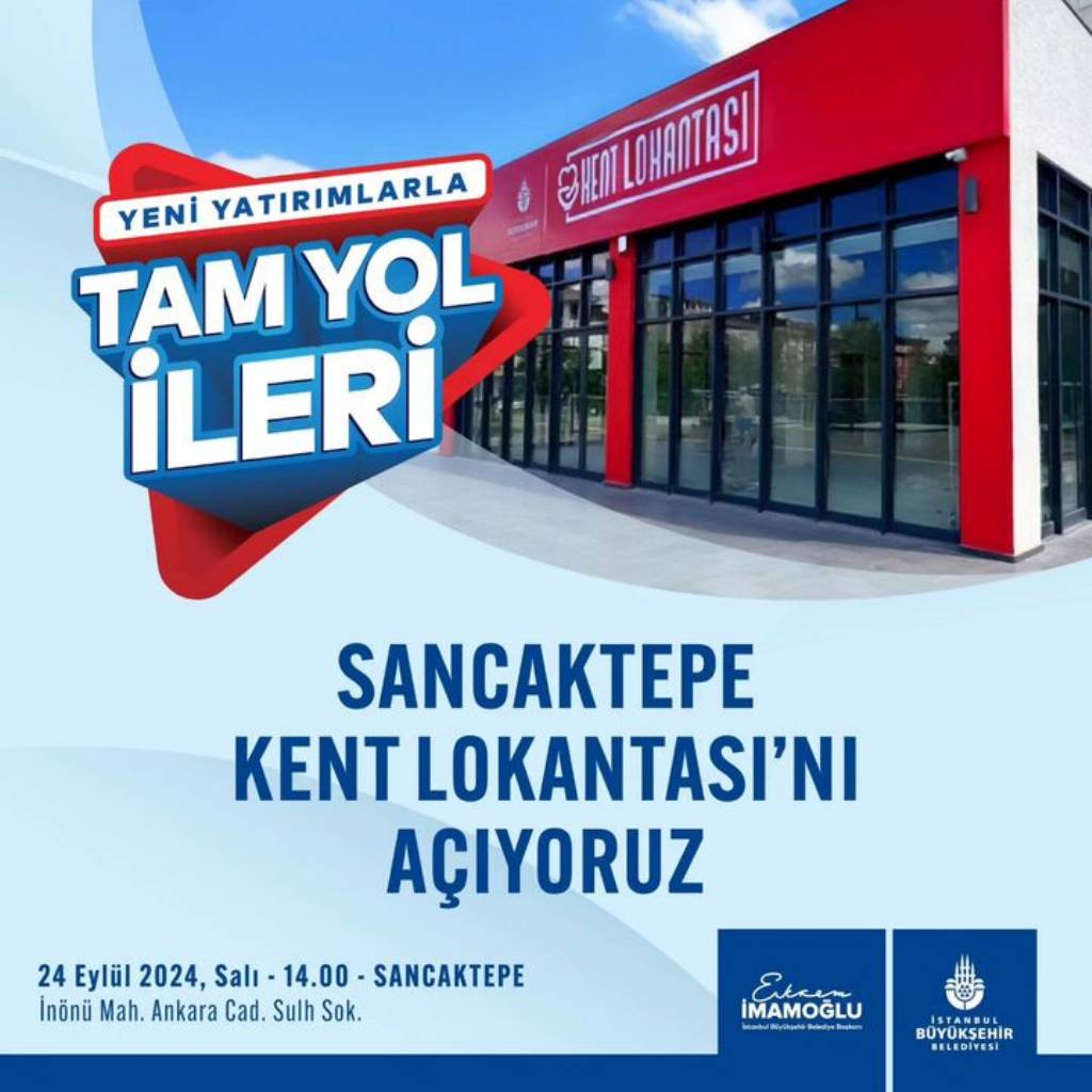 İstanbul Büyükşehir Belediyesi Sancaktepe Kent Lokantasını Açıyor
